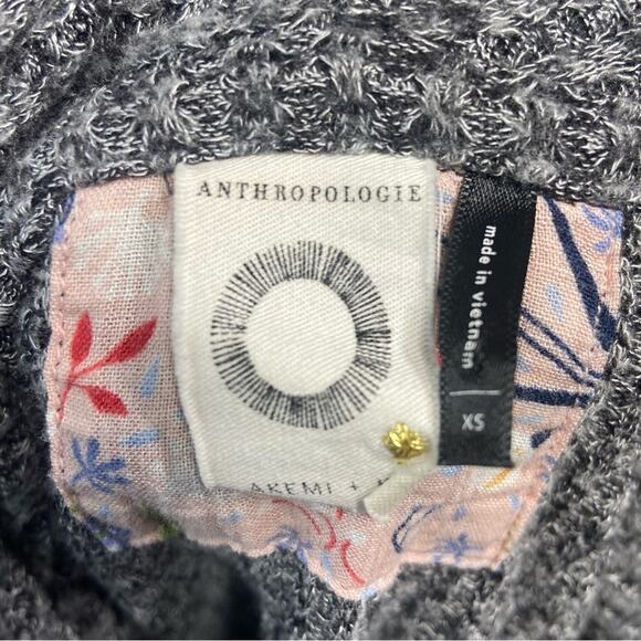 Anthropologie Cloudfleece Wrap Front Top Gray Long Sleeve Drape Blouse Size XS ✨ - Picture 7 of 8